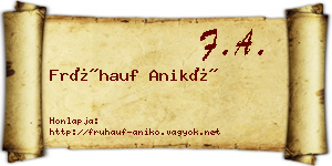 Frühauf Anikó névjegykártya